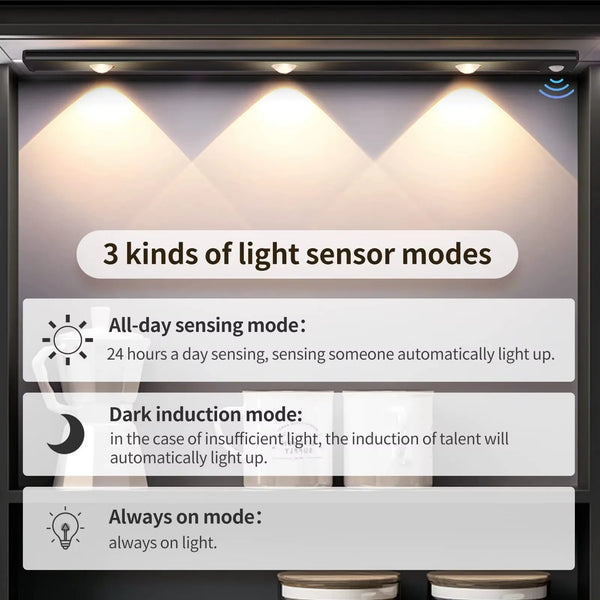 🔥Buy 1 Get 1 Free🔥50% OFF - LED Motion Sensor Cabinet Light | Wireless 3-Color Dimmable