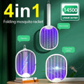 Foldable 3000V Electric Mosquito Racket – UV Bug Zapper, USB Rechargeable
