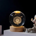 3D Crystal Ball Night Light – Galaxy & Saturn Globe for Desktop Decoration
