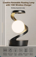 Floating Rotating Table Lamp – 15W Wireless Charger & RGB Night Light
