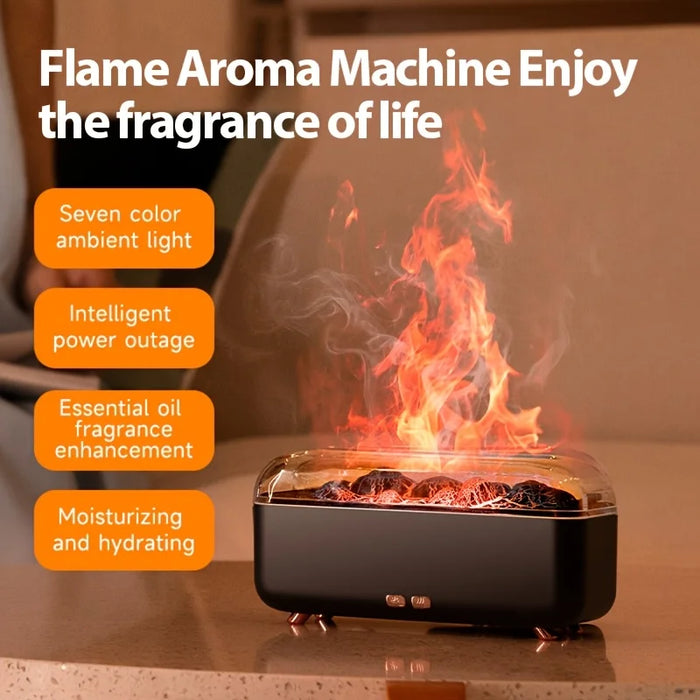 Flame Aroma Humidifier – 3-Speed Timer, Quiet Operation for Bedroom, Office & Living Room - photo 3