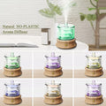 80ml Glass Aroma Diffuser & Humidifier – Auto Shut-Off, Color LED Light for Bedroom