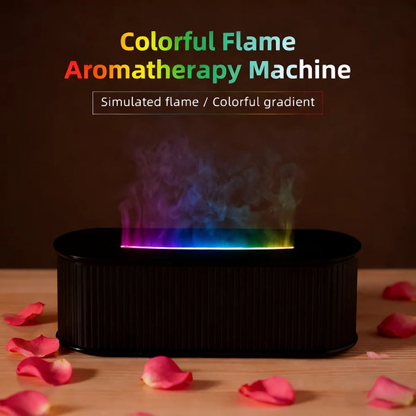 USB Flame Aroma Diffuser & Humidifier – Color LED Light, 3-Level Timer - alternate
