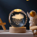 3D Crystal Ball Night Light – Galaxy & Saturn Globe for Desktop Decoration