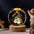 3D Crystal Ball Night Light – Galaxy & Saturn Globe for Desktop Decoration