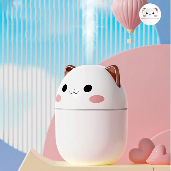 250ml Cute Aroma Diffuser & Humidifier – Cool Mist Night Light for Bedroom & Car