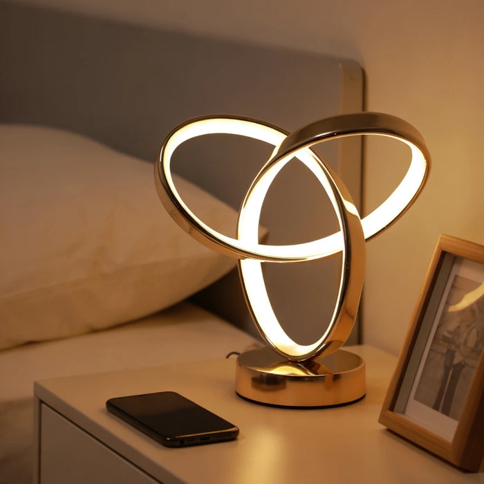 Modern Art Desk Lamp – USB Tri-Color LED for Bedroom & Office - photo 3