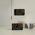 Smart LED Wall Clock with Temp, Humidity & Dual Alarms
