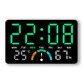 Smart LED Wall Clock with Temp, Humidity & Dual Alarms