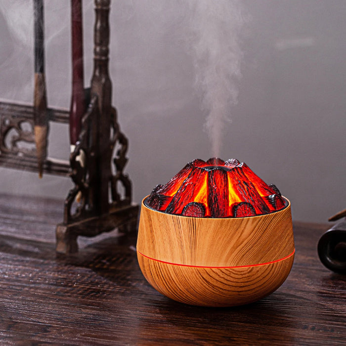 Charcoal Fire Aroma Diffuser – 300ML Mini Humidifier with Night Light - photo 3