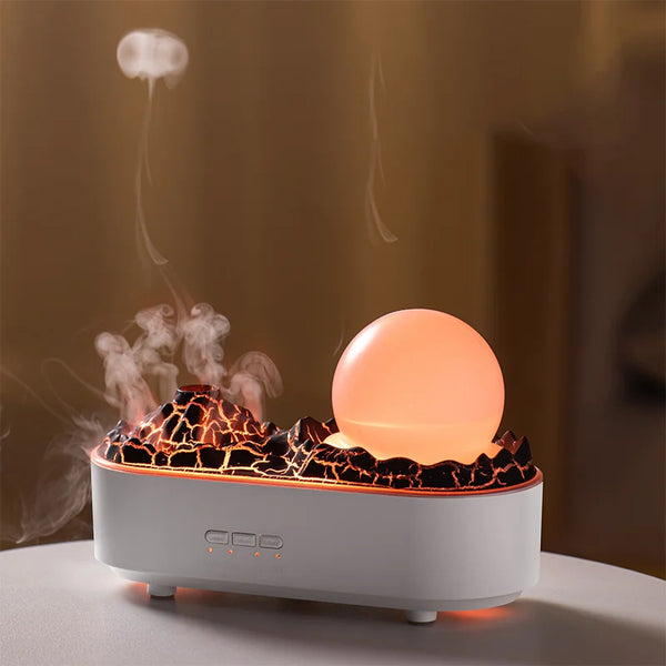 Crystal Volcano Aroma Diffuser with Jellyfish Mood Light