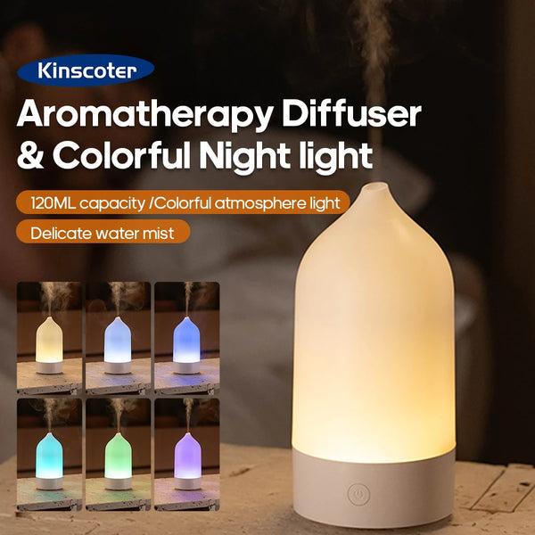 120ml Portable Aroma Diffuser & Humidifier – Silent with Color Night Light