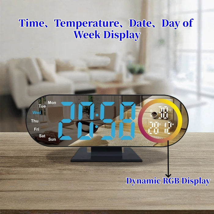 USB Digital LED Alarm Clock with RGB Night Light - photo 1