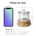 80ml Glass Aroma Diffuser & Humidifier – Auto Shut-Off, Color LED Light for Bedroom