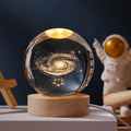 3D Crystal Ball Night Light – Galaxy & Saturn Globe for Desktop Decoration