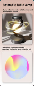 Floating Rotating Table Lamp – 15W Wireless Charger & RGB Night Light
