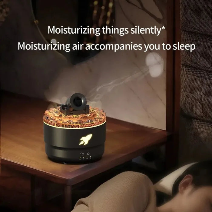 Volcano Mist Aroma Diffuser with LED Flame Effect - photo 4