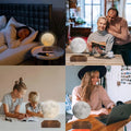Magnetic Floating & Rotating Moon Lamp – 3D LED Night Light, Wooden Base, 3 Colors