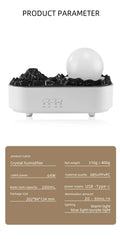 Crystal Volcano Aroma Diffuser with Jellyfish Mood Light