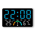 Smart LED Wall Clock with Temp, Humidity & Dual Alarms
