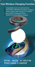 Floating Rotating Table Lamp – 15W Wireless Charger & RGB Night Light