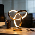 Modern Art Desk Lamp – USB Tri-Color LED for Bedroom & Office