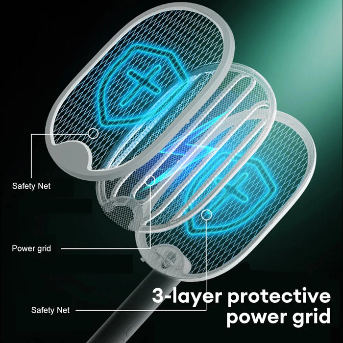 Foldable 3000V Electric Mosquito Racket – UV Bug Zapper, USB Rechargeable - photo 4