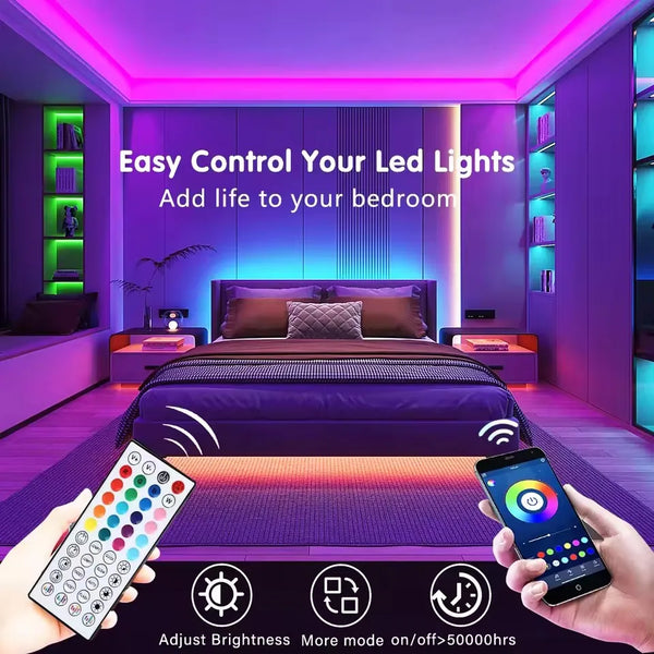 RGB LED Strip Lights – Music Sync, App & Remote Control, Color Changing - alternate