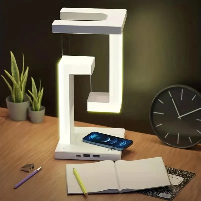 Levitating LED Table Lamp – 10W Wireless Charger & Anti-Gravity Night Light for Bedroom - photo 3