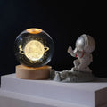 3D Crystal Ball Night Light – Galaxy & Saturn Globe for Desktop Decoration