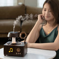 Raindrop Humidifier & Aroma Diffuser – 250ml Rotating Music Box with LED Light