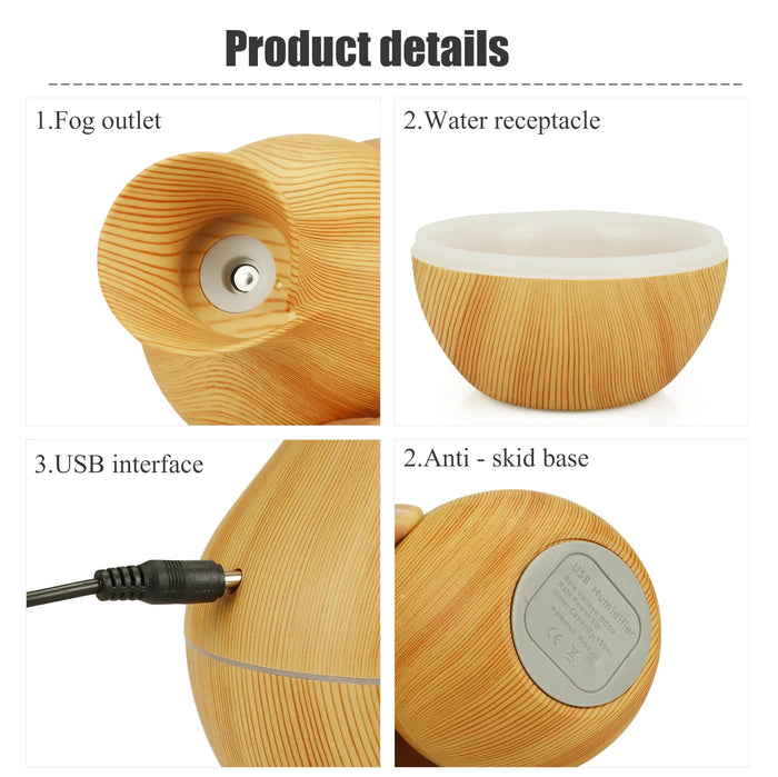 200ml Mini Aroma Diffuser & Humidifier – USB Color LED Light for Home & Car - photo 4