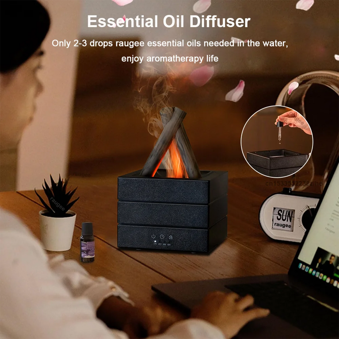 Flame Aroma Diffuser & Humidifier – Night Light with Remote Control - photo 3
