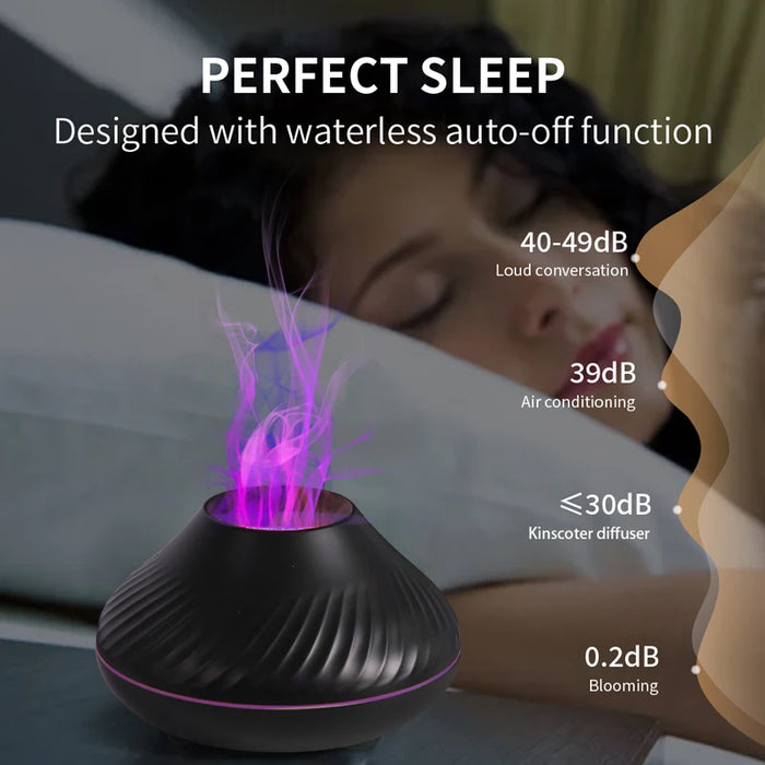 Volcanic Flame Aroma Diffuser – 130ml USB Humidifier with Color LED Night Light - photo 2