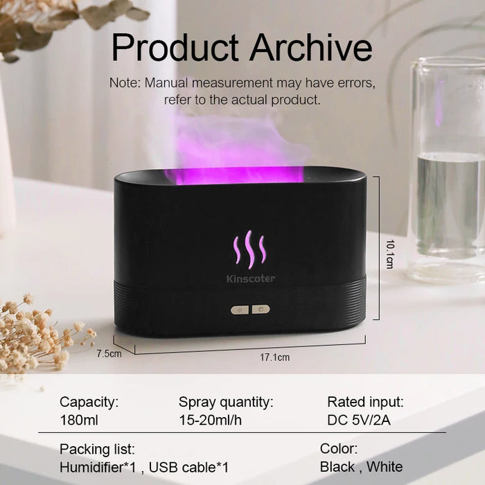 USB Flame Aroma Diffuser – 7-Color LED Humidifier for Bedroom & Desktop - photo 4