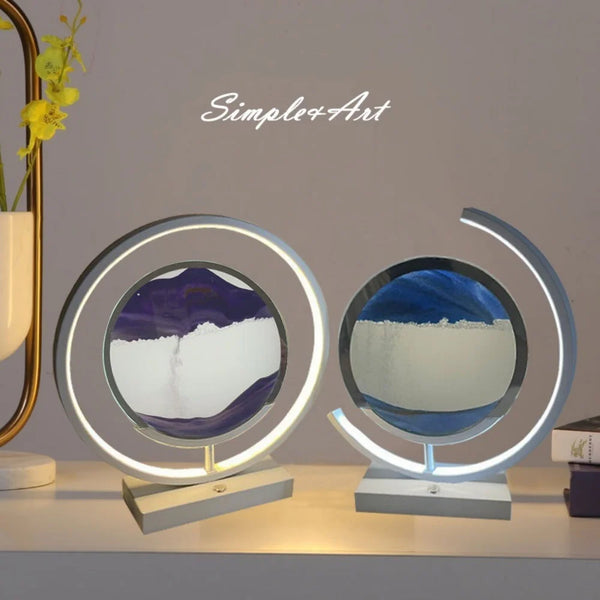 3D Sand Art Hourglass Lamp – LED Moving Sandscape Night Light for Home Decor & Gift