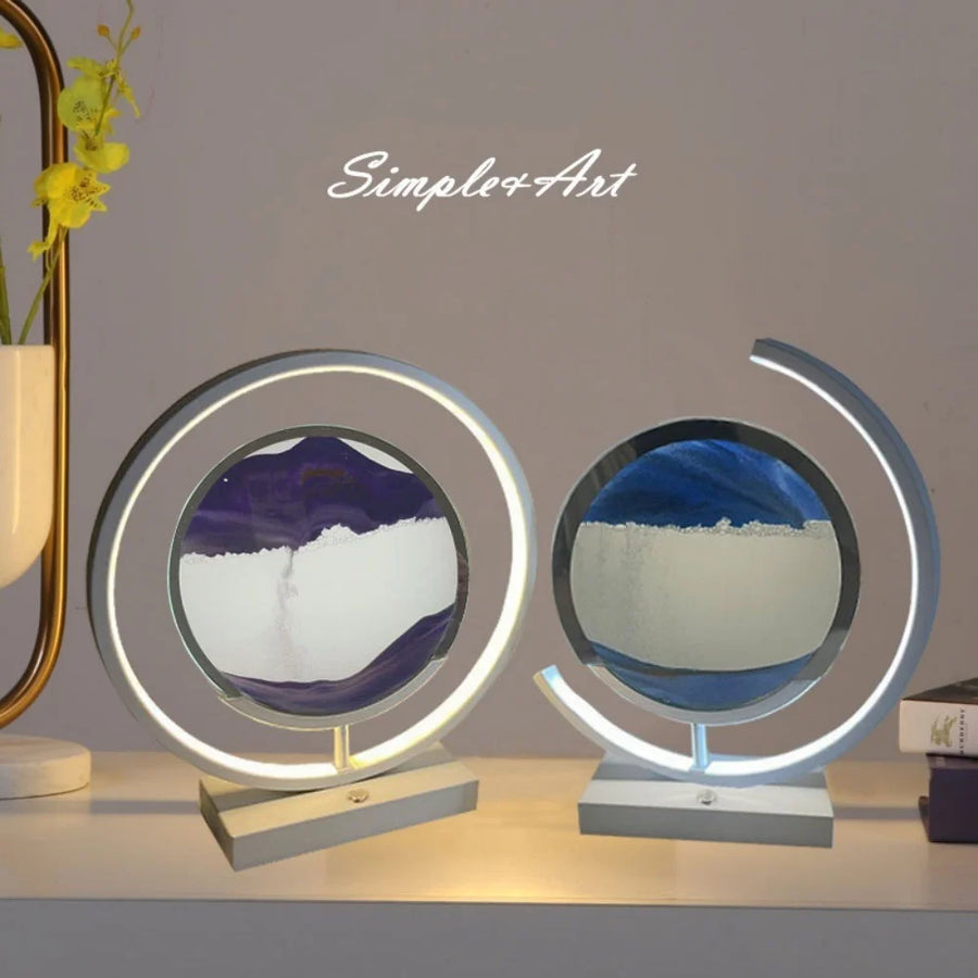 3D Sand Art Hourglass Lamp – LED Moving Sandscape Night Light for Home Decor & Gift