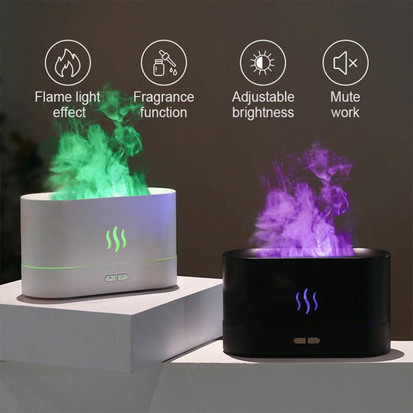USB Flame Aroma Diffuser – 7-Color LED Humidifier for Bedroom & Desktop - alternate