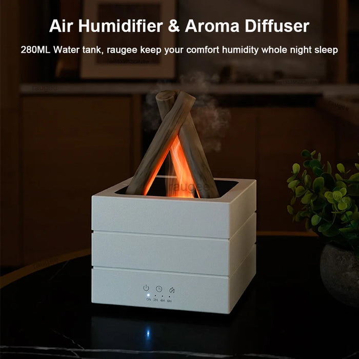 Flame Aroma Diffuser & Humidifier – Night Light with Remote Control - photo 2