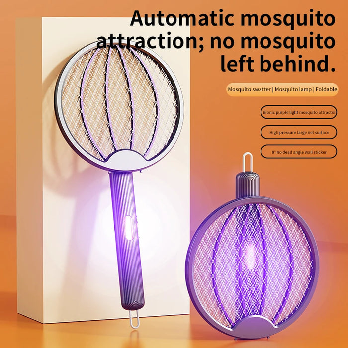 3-in-1 Foldable Electric Mosquito Swatter – Rechargeable Bug Zapper & Wall-Mounted Lamp - photo 2