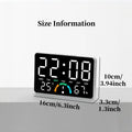 Smart LED Wall Clock with Temp, Humidity & Dual Alarms