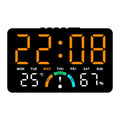 Smart LED Wall Clock with Temp, Humidity & Dual Alarms
