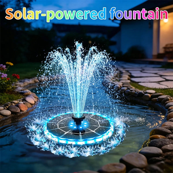 3.5W Solar Fountain Pump Kit – 7 Nozzles, 7-Color LED Light for Bird Bath & Garden