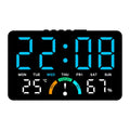 Smart LED Wall Clock with Temp, Humidity & Dual Alarms