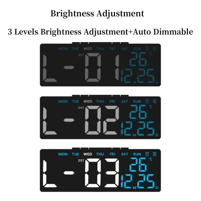 Smart LED Alarm Clock with Date, Timer & Auto Dimmer - photo 2