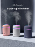 300ml Aroma Diffuser & Humidifier – 7-Color LED Light for Car & Home