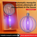 3-in-1 Foldable Electric Mosquito Swatter – Rechargeable Bug Zapper & Wall-Mounted Lamp