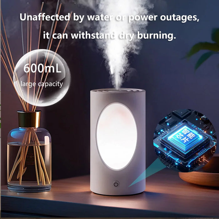 600ml Portable Aroma Diffuser – Rechargeable Wireless Humidifier with Color LED Light - photo 3