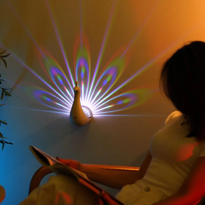 Peacock Projector Night Light – Remote Control, 9 Modes, Wall-Mounted Christmas Gift - photo 1
