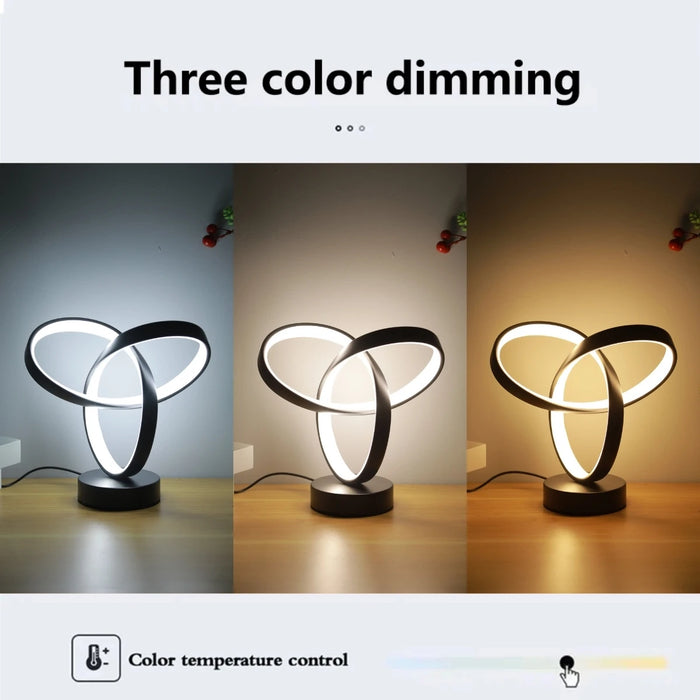 Modern Art Desk Lamp – USB Tri-Color LED for Bedroom & Office - photo 2